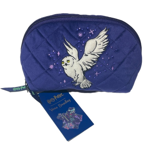 Vera Bradley Harry Potter Forbidden Forest Hedwig the Owl Clamshell Cosmetic Bag - Picture 1 of 4